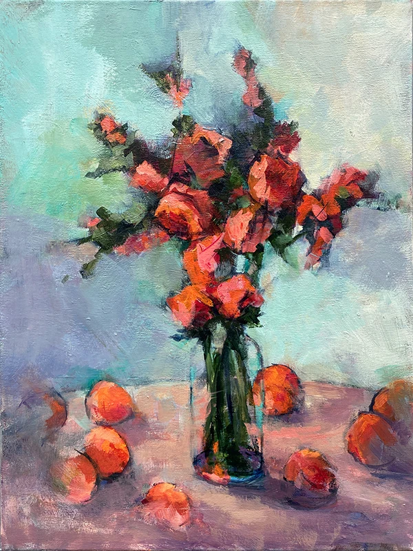 Flowers and Oranges<br/>18 x 24