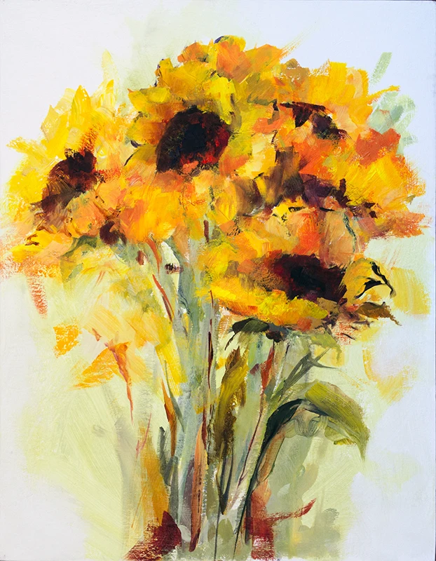 Sunflowers for a Rainy Day<br/> 14 x 18