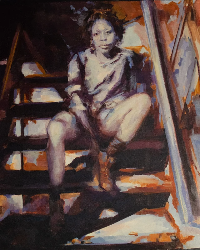 M on the Steps<br/> 16 x 20